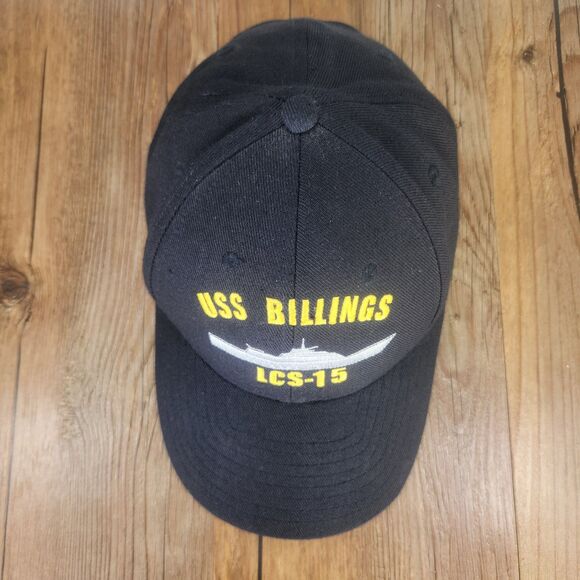 USS Billings LCS-15 Naval Ship Strapback Hat Cap Blue Navy USA Eagle Crest - Picture 7 of 10